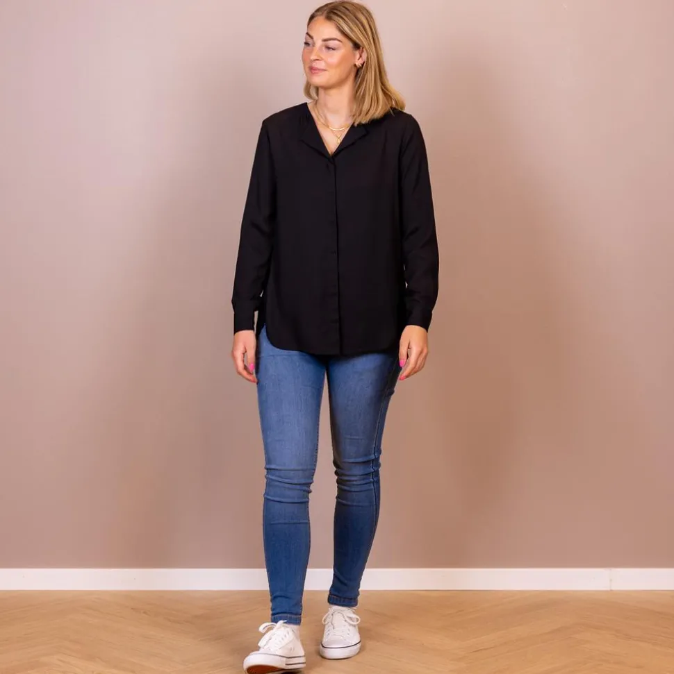 Steenholt Clara Dame Bluse - Jet Black