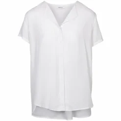 Steenholt Clara Dame Kortærmet bluse Plus Size - Bright White