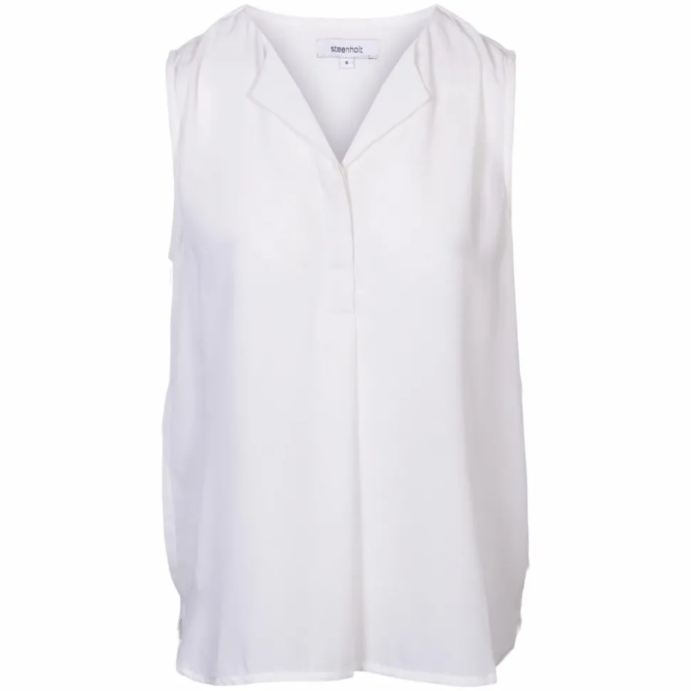 Steenholt Clara Dame Top - Bright White