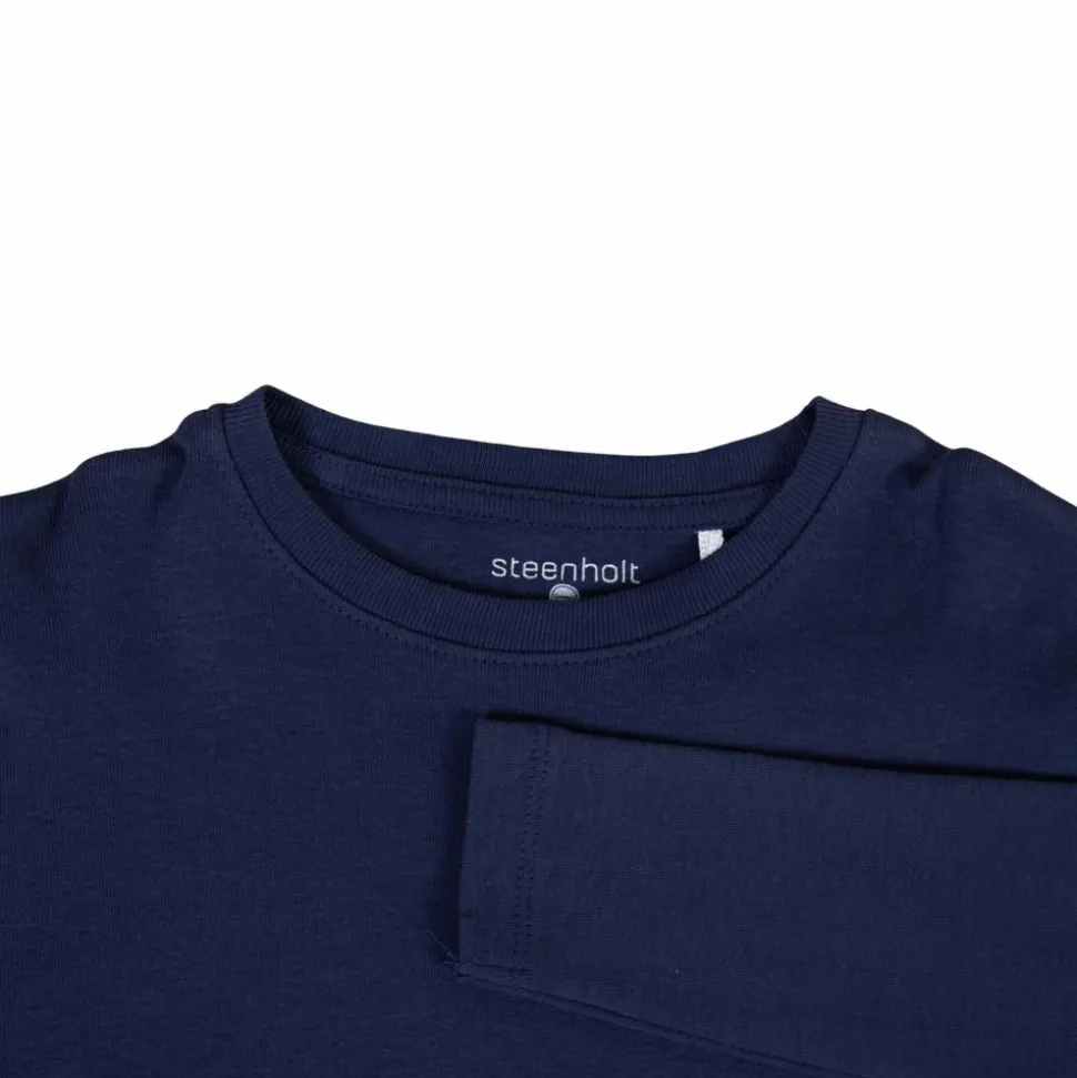 Steenholt Clark Børne Langærmet t-shirt - Navy