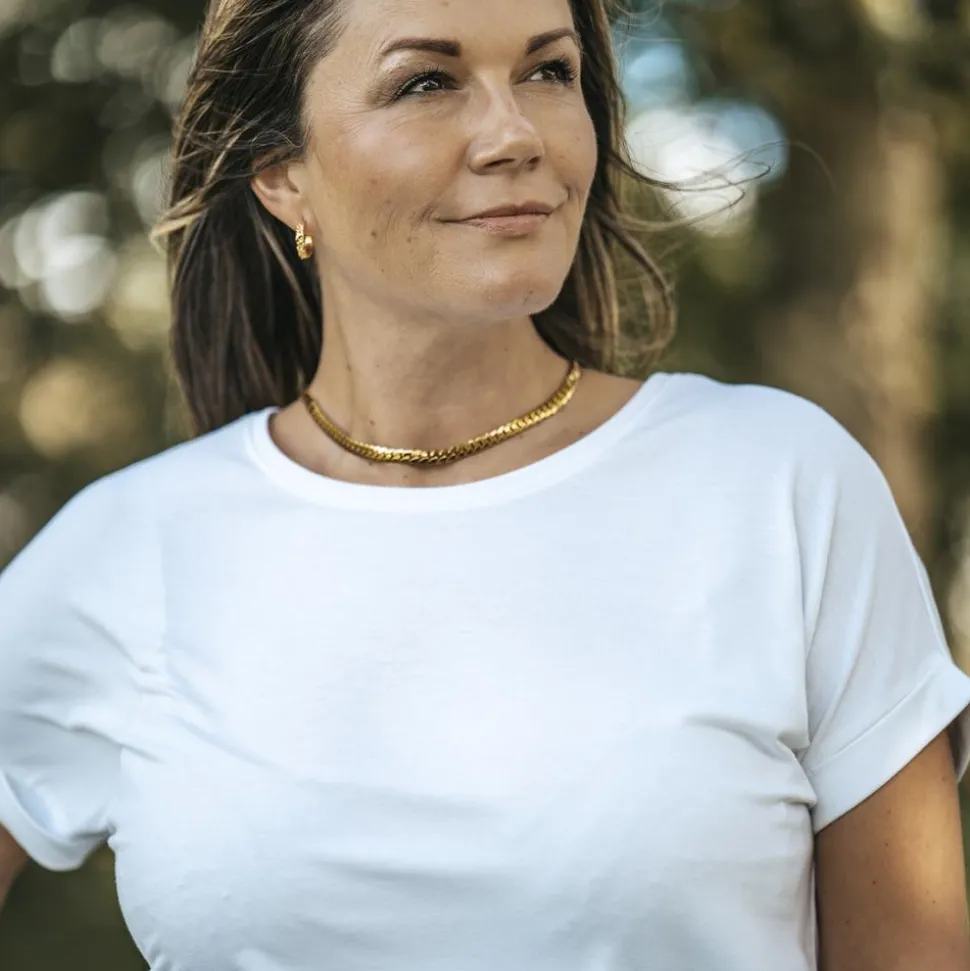 Steenholt Joan Dame T-shirt Plus Size - Bright White