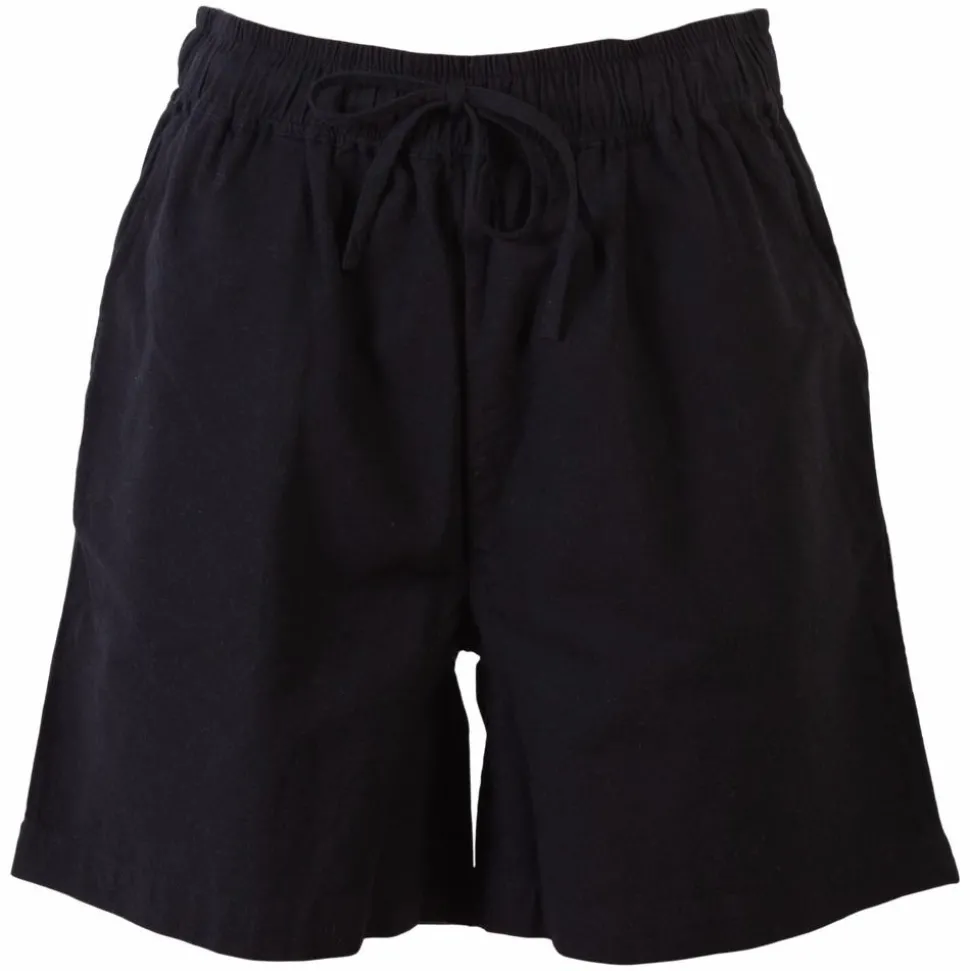 Steenholt Linett Dame Shorts i hørmix Plus Size - Black