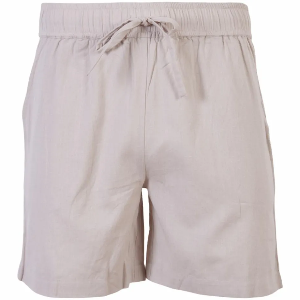 Steenholt Linett Dame Shorts i hørmix Plus Size - Sand