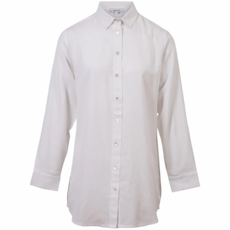 Steenholt Linett Dame Skjorte i hørmix - Bright White