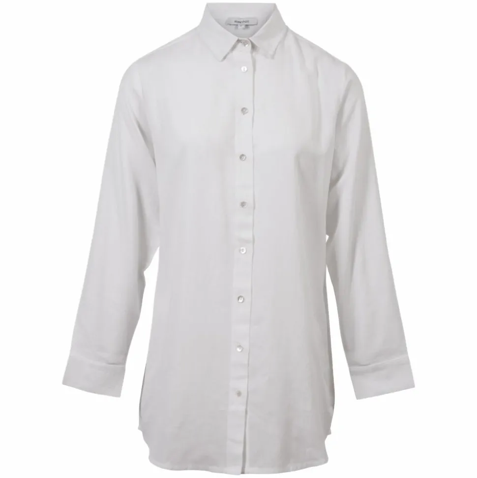 Steenholt Linett Dame Skjorte i hørmix - Bright White