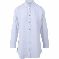 Steenholt Linett Dame Skjorte i hørmix Plus Size - Heavenly Blue