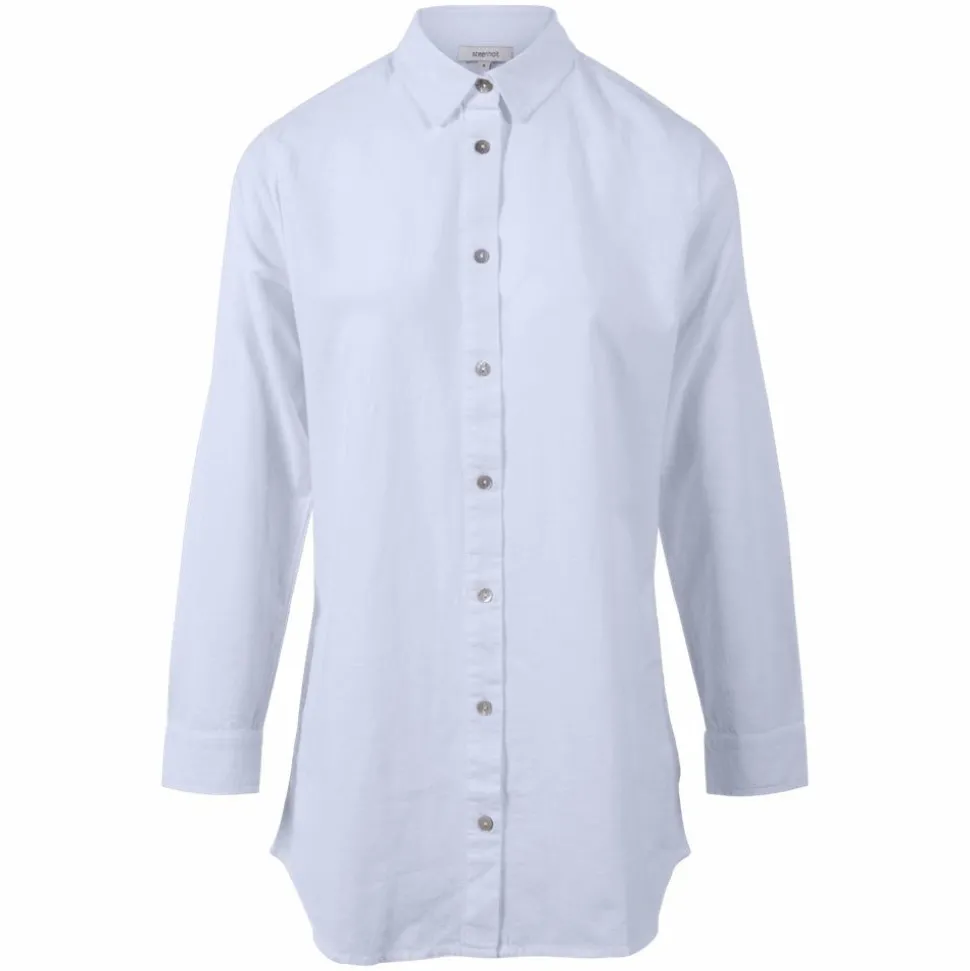 Steenholt Linett Dame Skjorte i hørmix Plus Size - Heavenly Blue