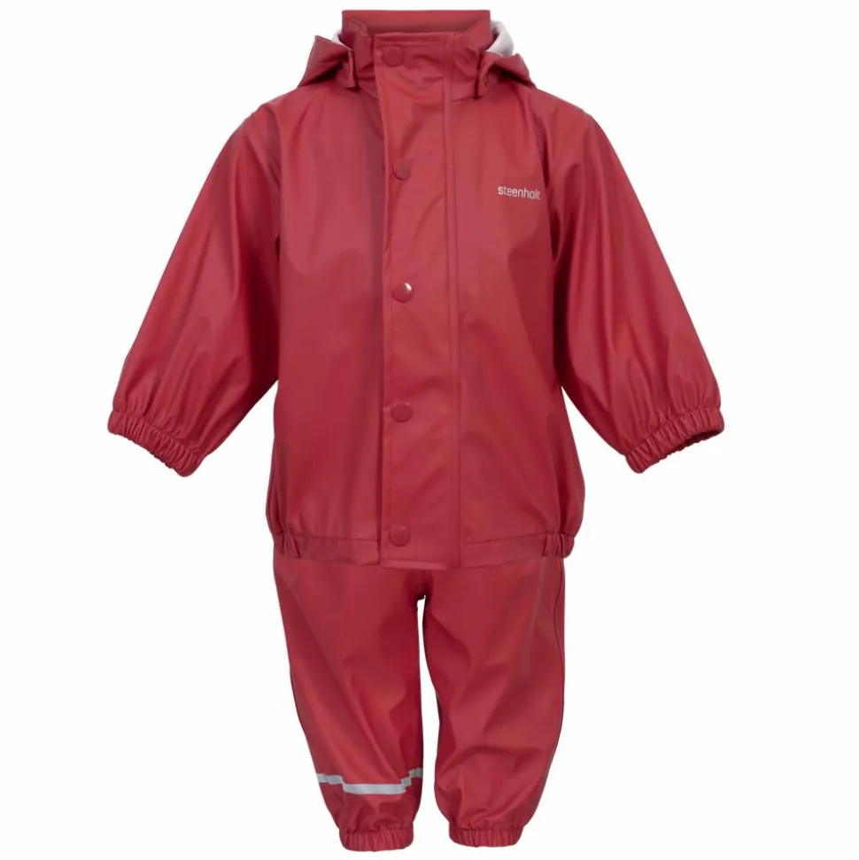 Steenholt Moss Børne Regnsæt - Pompeian Red