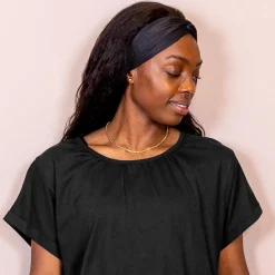 Steenholt Nima Dame Kortærmet bluse - Jet Black