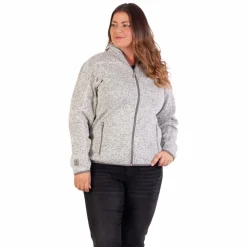 Steenholt Ocean Dame Fleecejakke Plus Size - Light Grey
