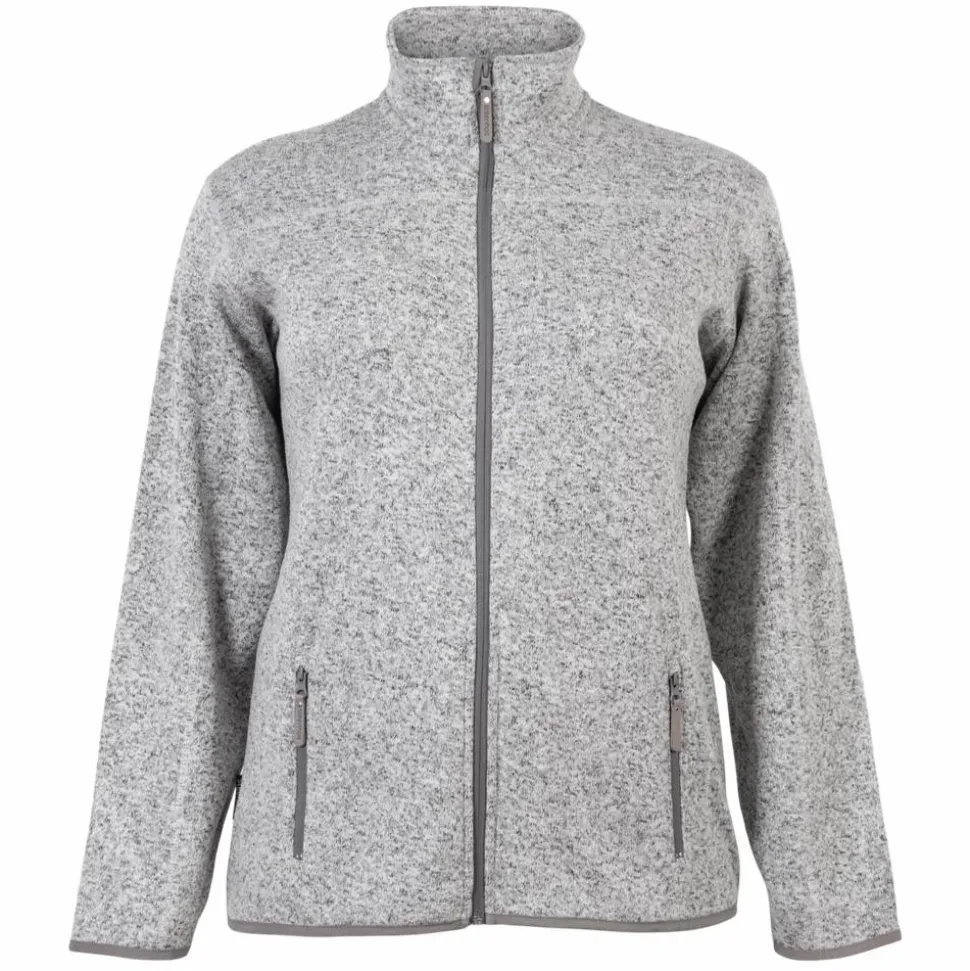 Steenholt Ocean Dame Fleecejakke Plus Size - Light Grey