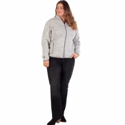 Steenholt Ocean Dame Fleecejakke Plus Size - Light Grey