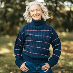 Steenholt Olivia Dame Striktrøje - Navy