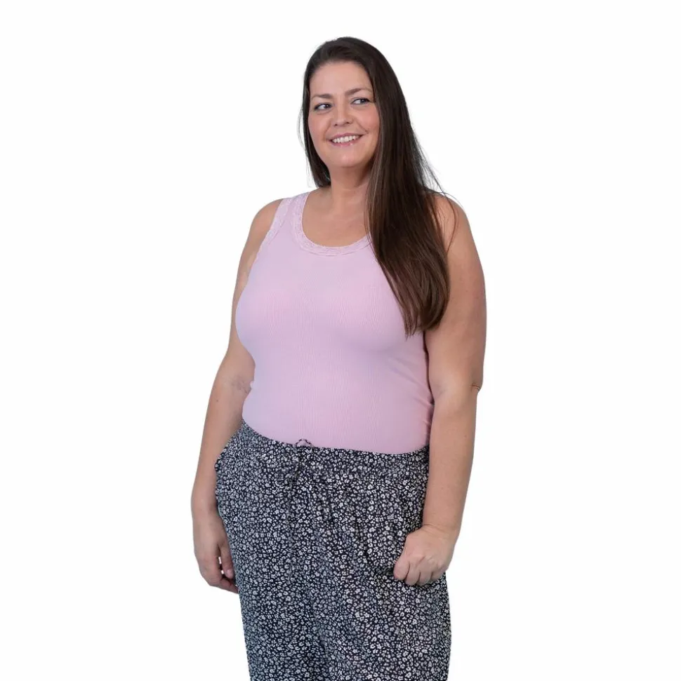 Steenholt Roselina Dame Top Plus Size - Bleached Mauve