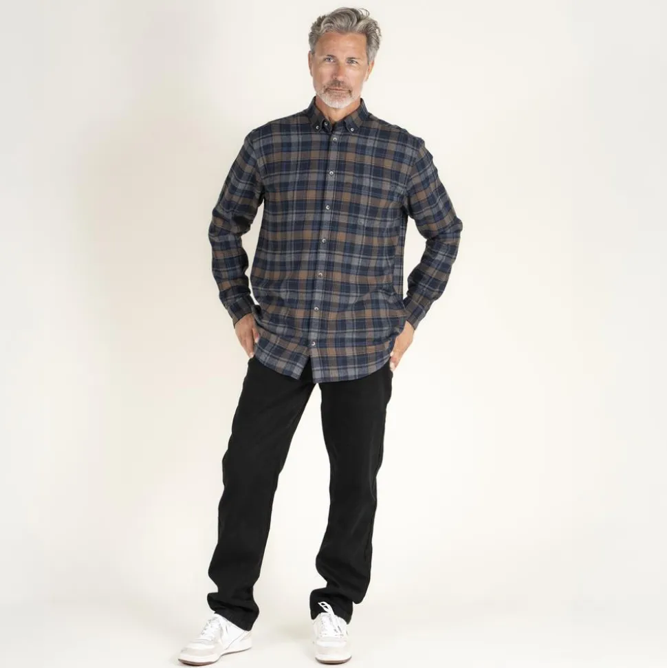Vito Farmer Herre Skjorte - Mid Brown