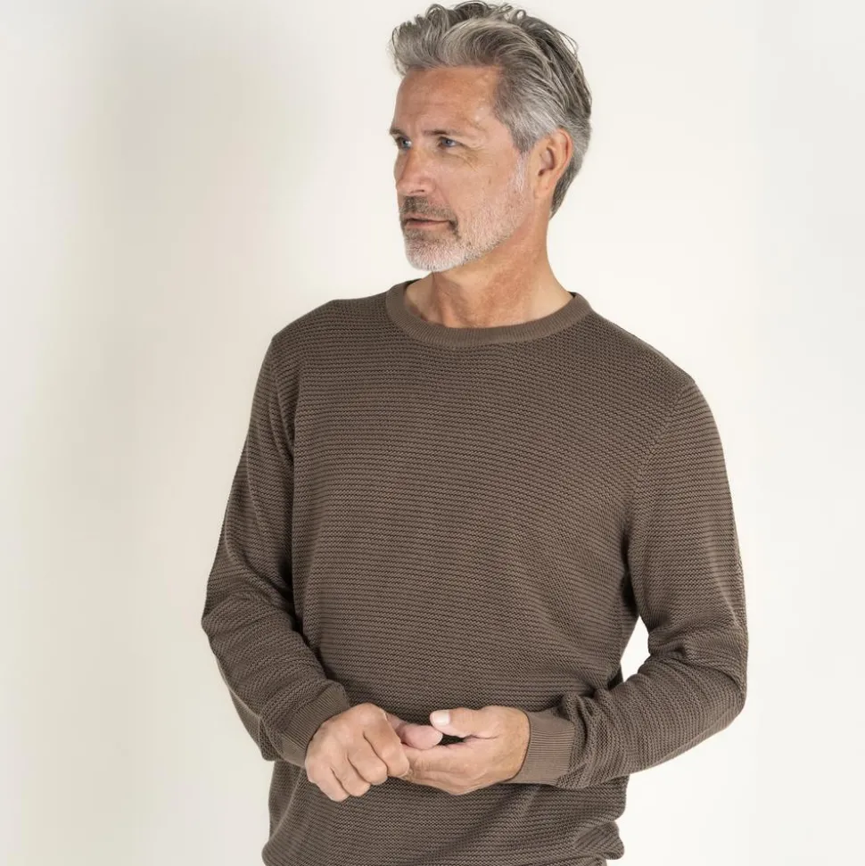 Vito Viggo Herre Striktrøje - Mid Brown