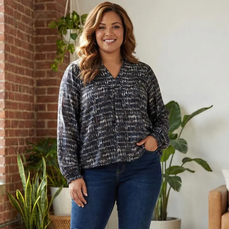 ZbyZ Dame Bluse - Navy Combo