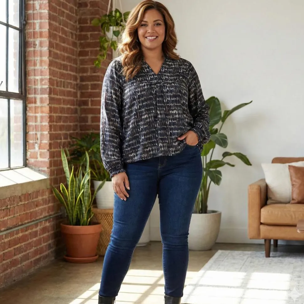 ZbyZ Dame Bluse - Navy Combo