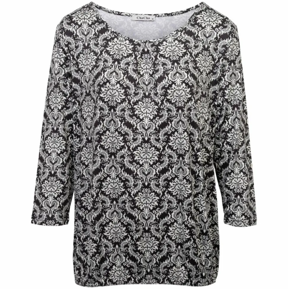 ZbyZ Dame Bluse - Print 33 Black/white