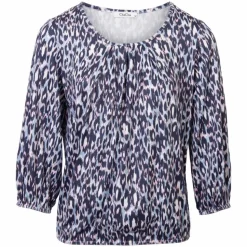 ZbyZ Dame Bluse Plus Size - Print 2 Blue