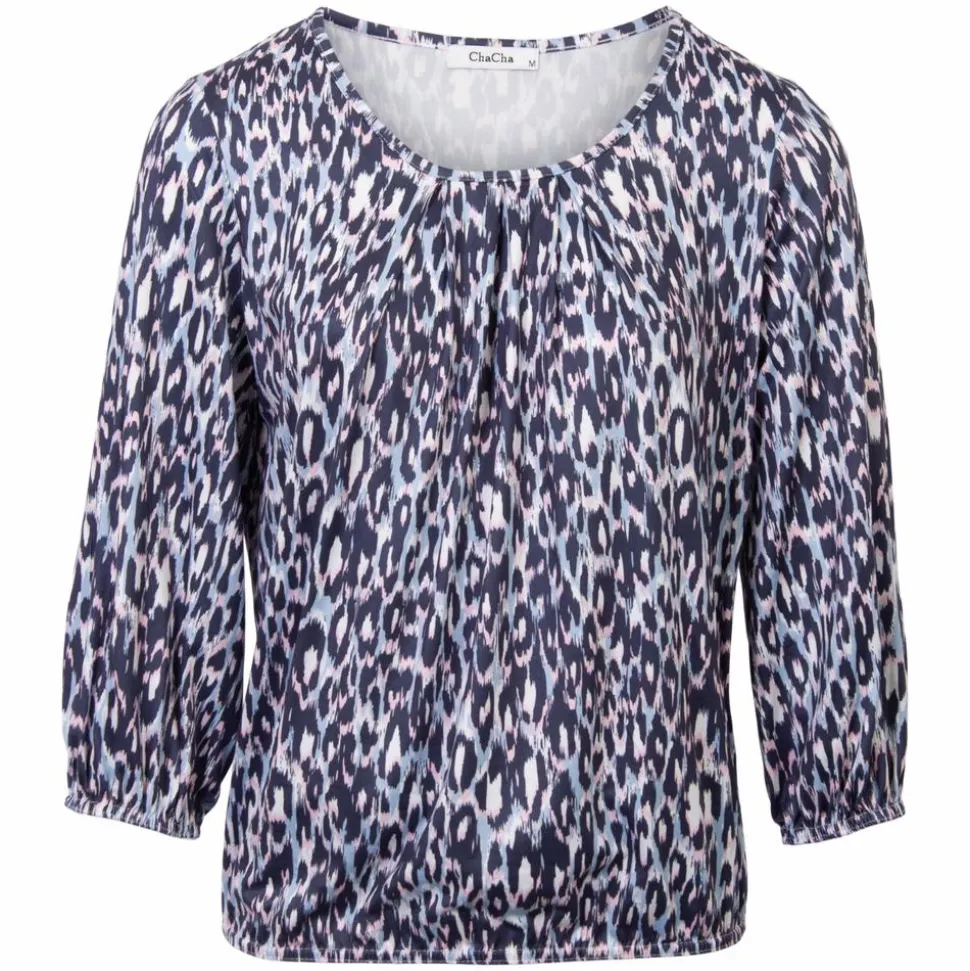 ZbyZ Dame Bluse Plus Size - Print 2 Blue