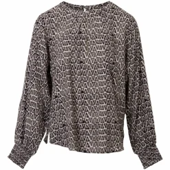 ZbyZ Dame Bluse Plus Size - Grey/Black