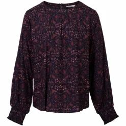 ZbyZ Dame Bluse Plus Size - Navy/Red