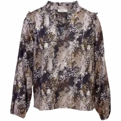 ZbyZ Dame Bluse Plus Size - Brown Snake