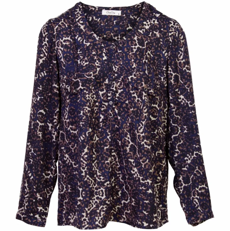 ZbyZ Dame Bluse Plus Size - Leopard