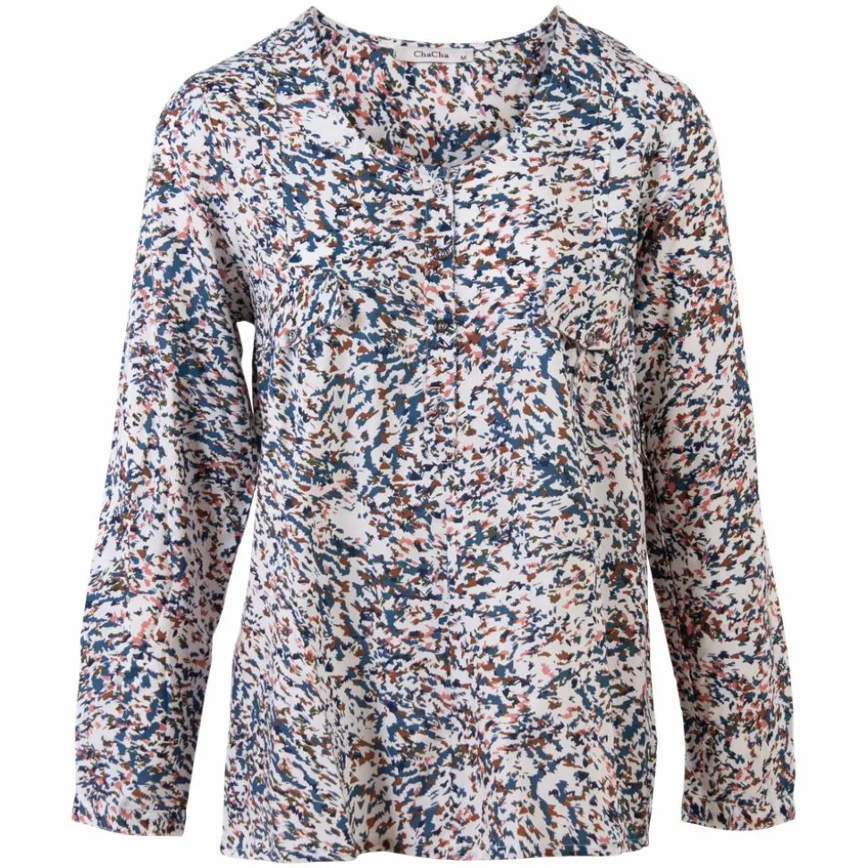 ZbyZ Dame Bluse Plus Size - Blue