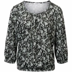 ZbyZ Dame Bluse Plus Size - Green Combi