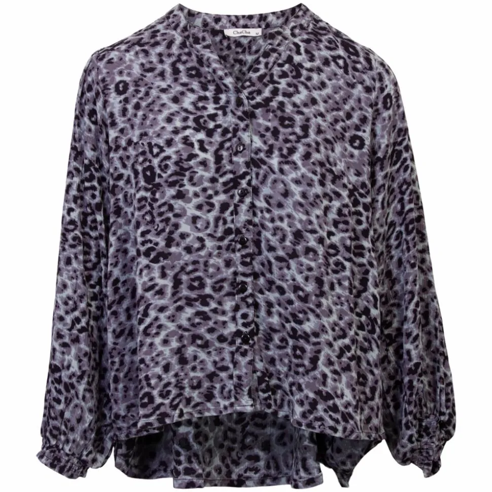 ZbyZ Dame Bluse Plus Size - Black Animal