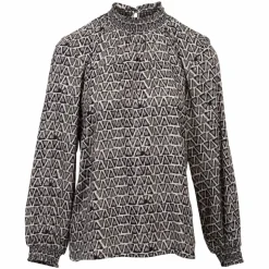 ZbyZ Dame Bluse Plus Size - Grey/Black