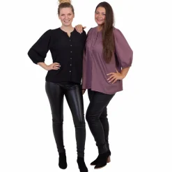 ZbyZ Dame Bluse Plus Size - Plum