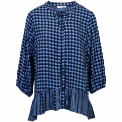 ZbyZ Dame Bluse Plus Size - Navy