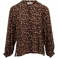 ZbyZ Dame Bluse Plus Size - Brown Animal