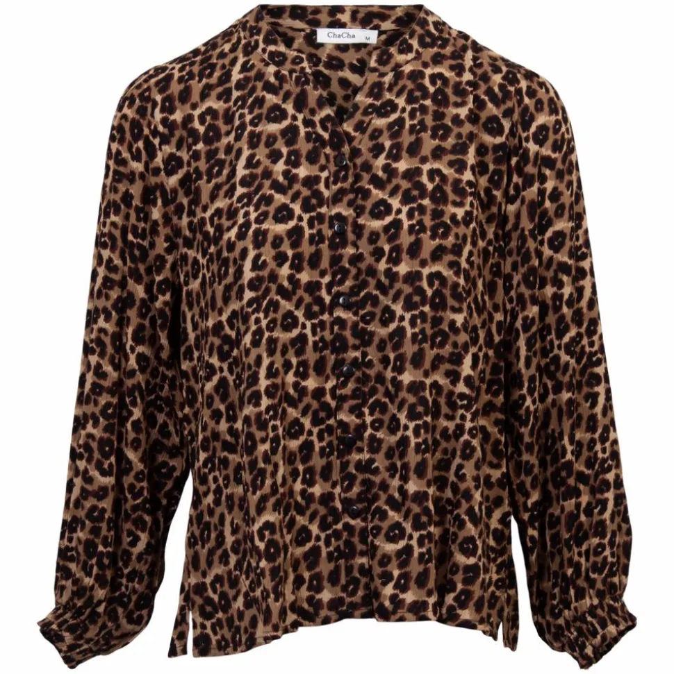 ZbyZ Dame Bluse Plus Size - Brown Animal
