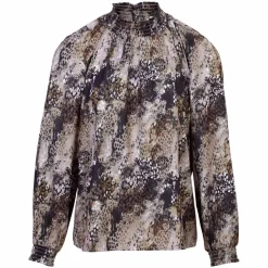 ZbyZ Dame Bluse Plus Size - Brown Snake
