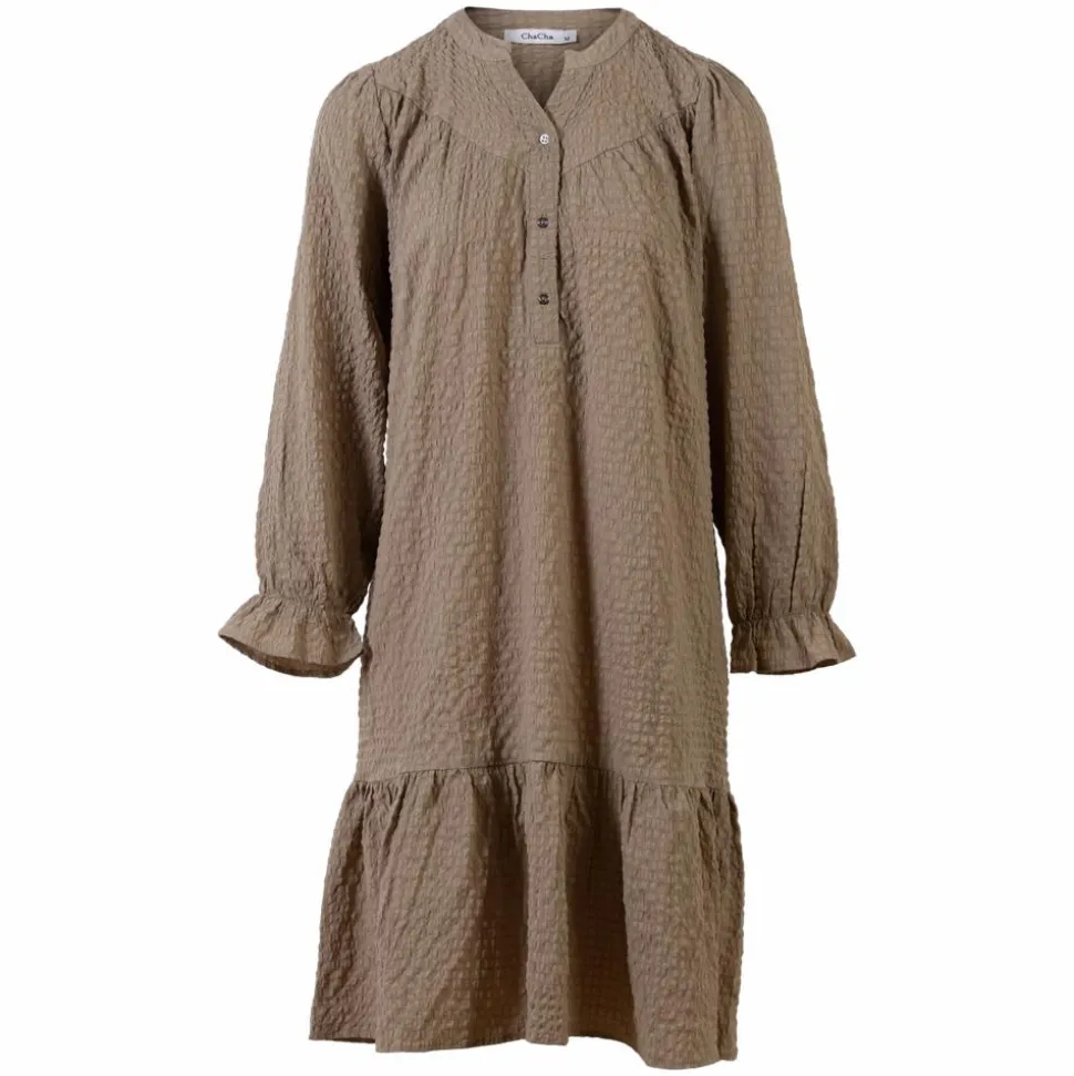 ZbyZ Dame Kjole Plus Size - Sand