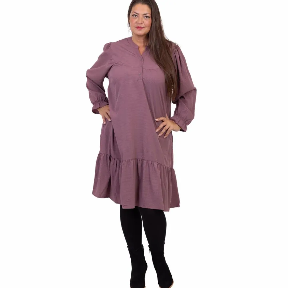 ZbyZ Dame Kjole Plus Size - Plum