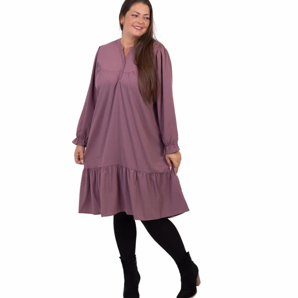 ZbyZ Dame Kjole Plus Size - Plum