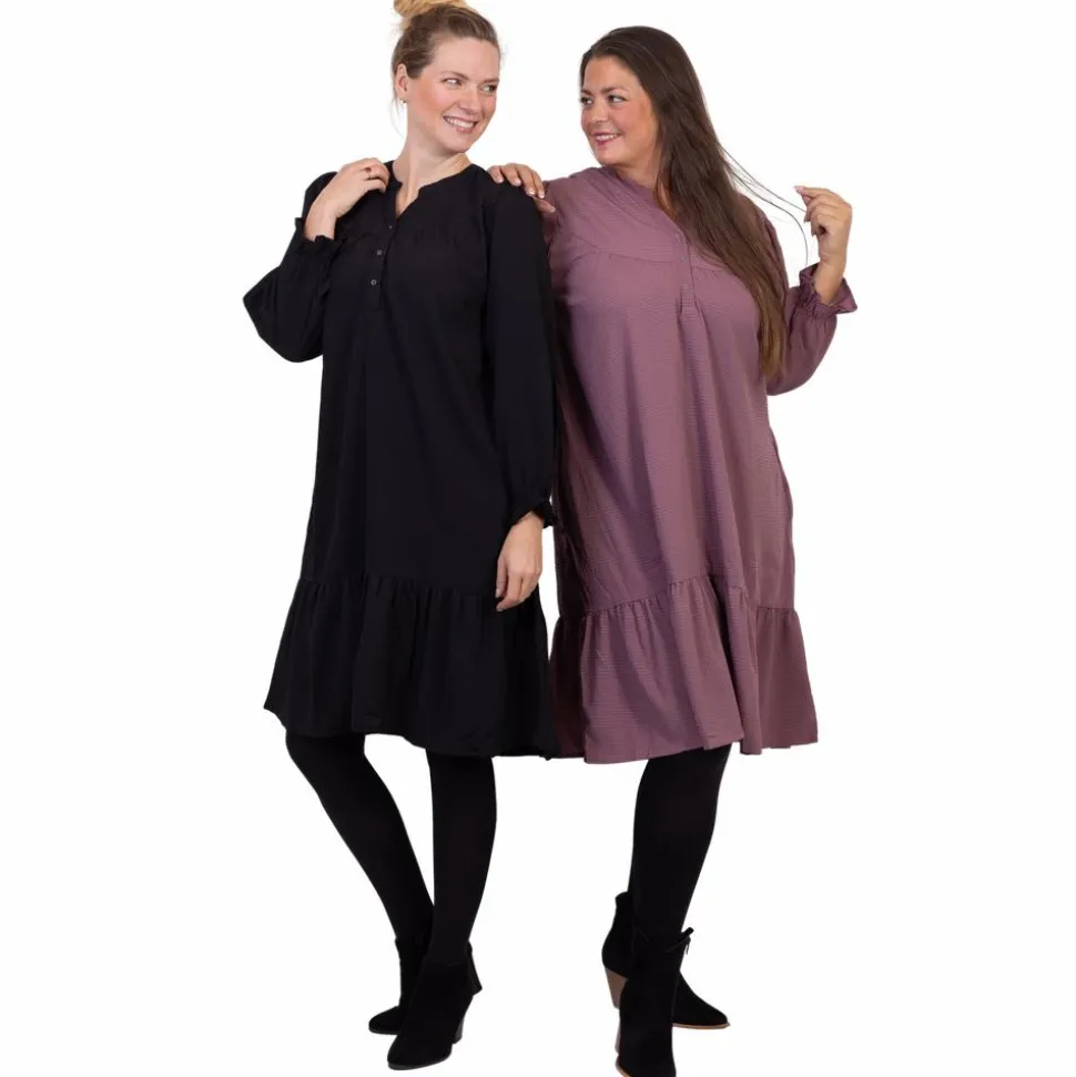 ZbyZ Dame Kjole Plus Size - Plum