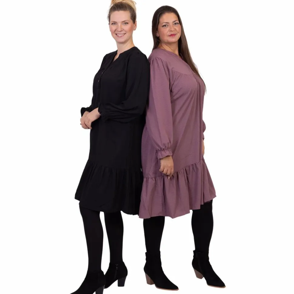 ZbyZ Dame Kjole Plus Size - Plum