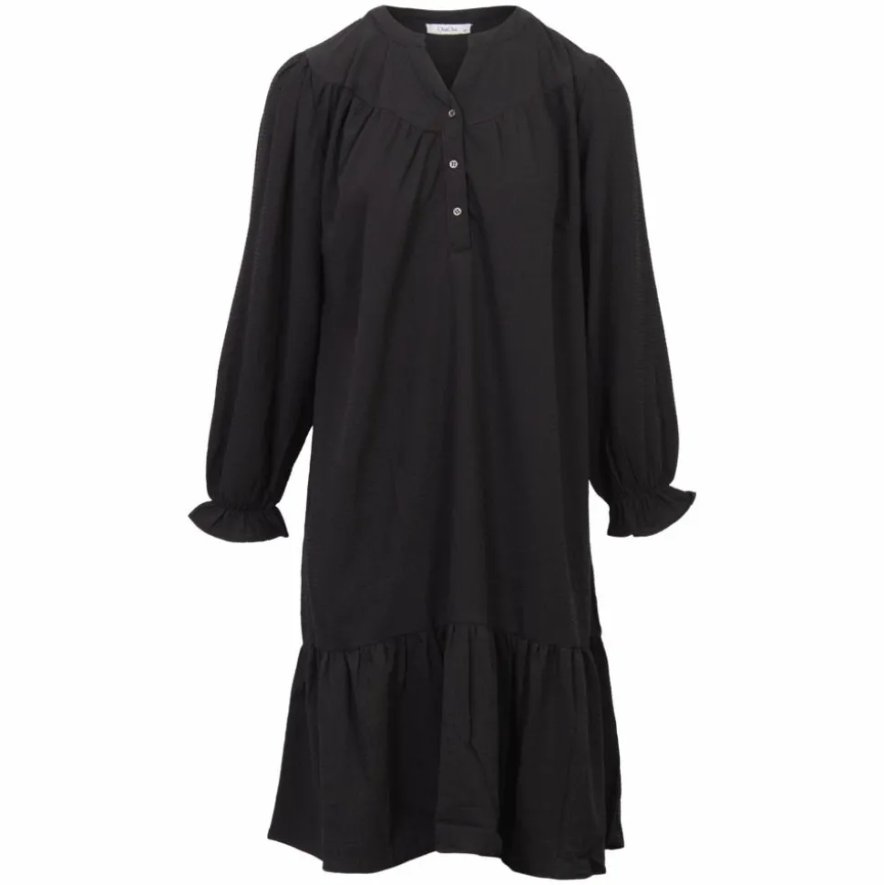 ZbyZ Dame Kjole Plus Size - Black