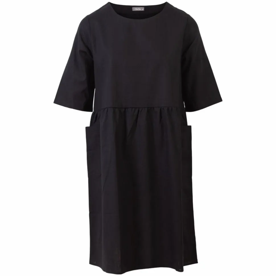 ZbyZ Dame Kjole Plus Size - Black