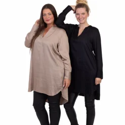 ZbyZ Dame Kjole Plus Size - Black