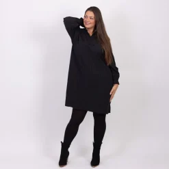 ZbyZ Dame Kjole Plus Size - Black