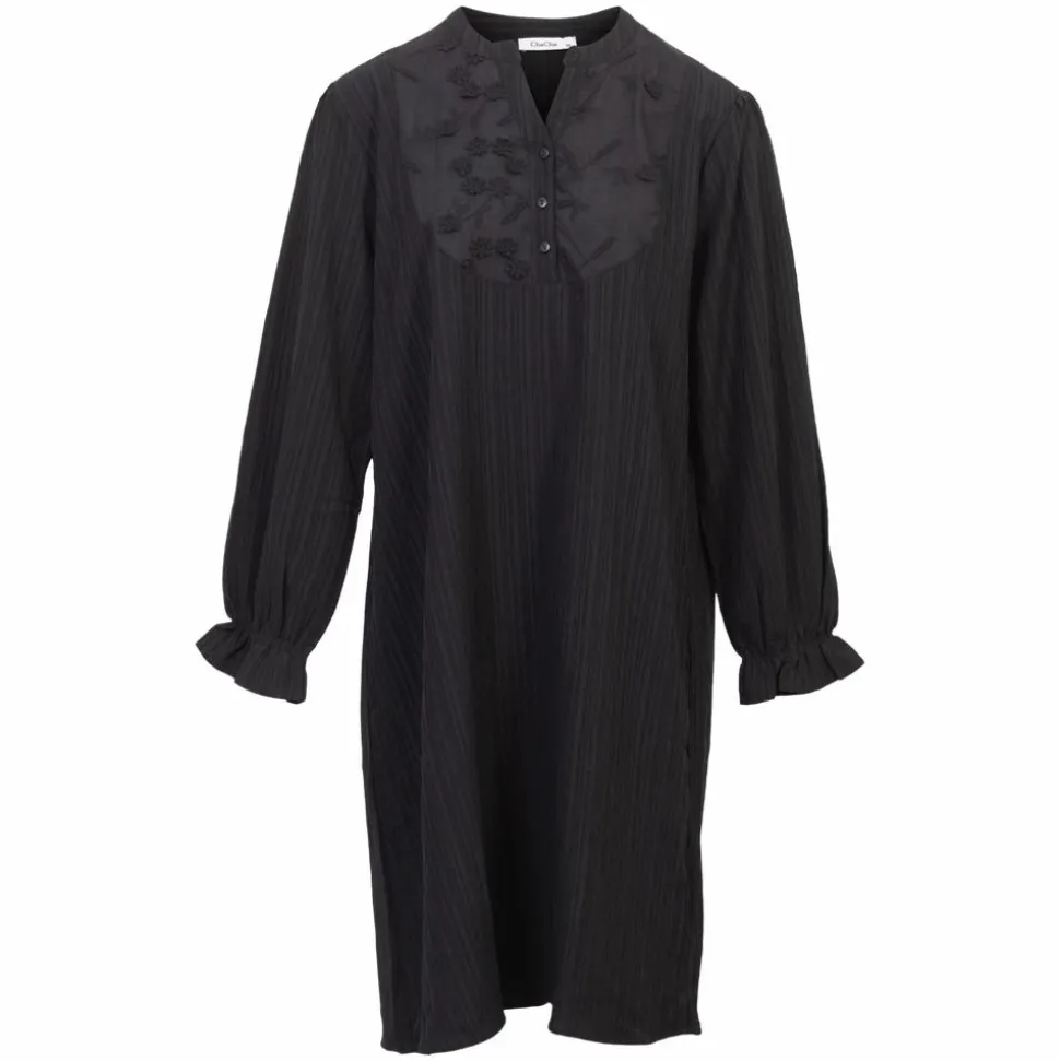 ZbyZ Dame Kjole Plus Size - Black