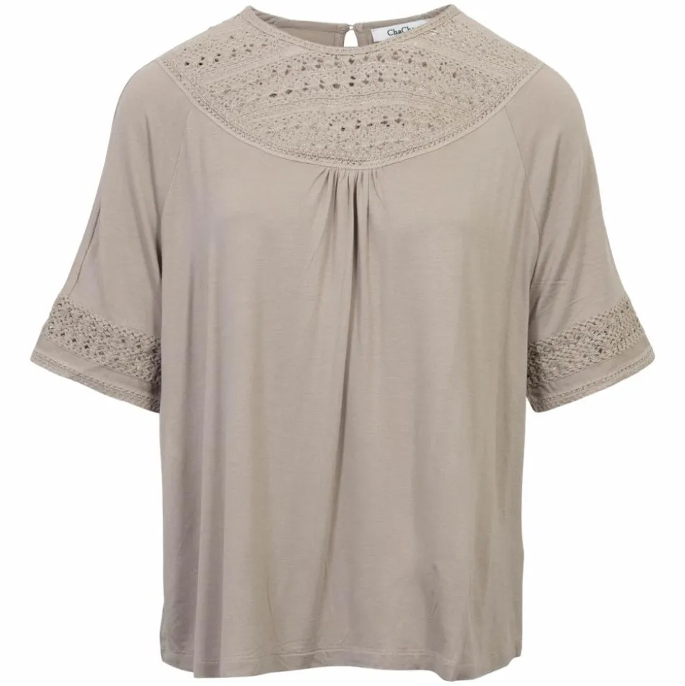 ZbyZ Dame Kortærmet bluse - Beige