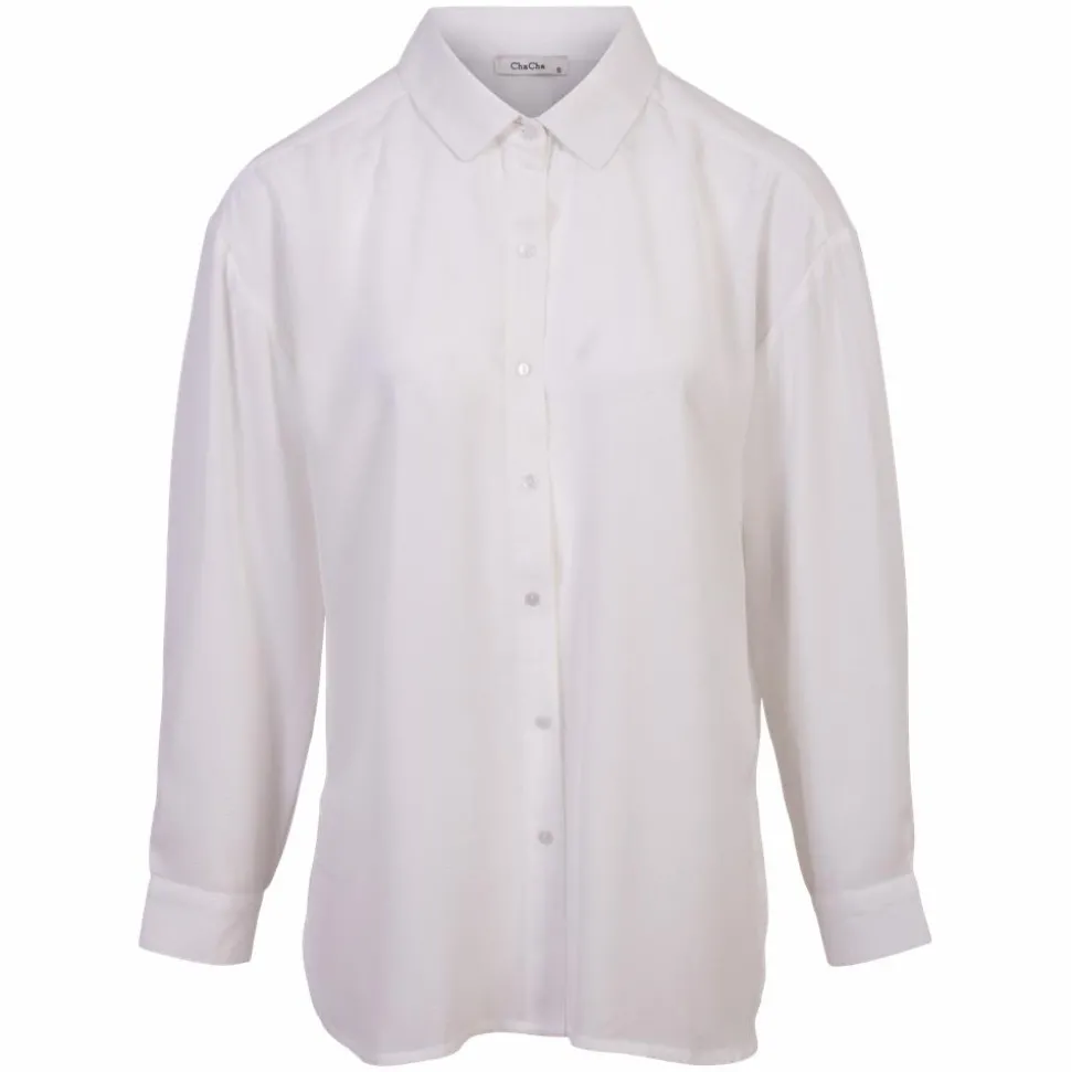 ZbyZ Dame Skjorte Plus Size - Off White